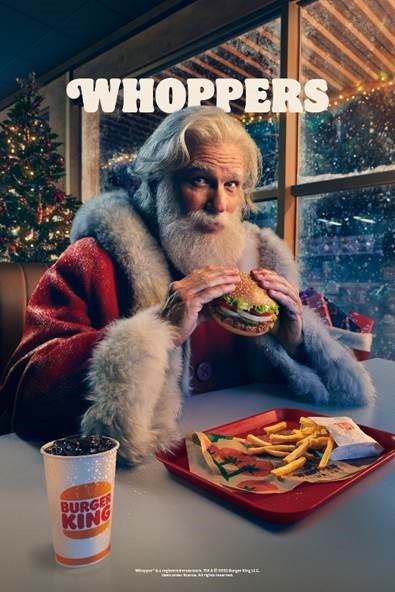 Burger King is launching a new set of OOH adverts, in a campaign that will see it “hijack” two icons of Christmas, Santa Clause and the cult classic song ‘Driving Home For Christmas’.