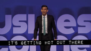 Rishi Sunak rapping 'It's getting hot out here'. A new Ecologi campaign spearheaded by Manifest and featuring Cassetteboy urges Cop28 leaders not to “Cop out” on pushing climate action pledges.