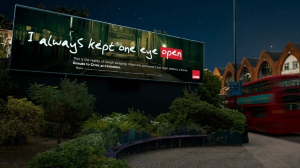 Billboard reading "I always kept one eye open". Ahead of Christmas, homeless charity Crisis has hit back at Suella Braverman's comments describing homelessness as a "lifestyle choice" with a thought provoking creative.