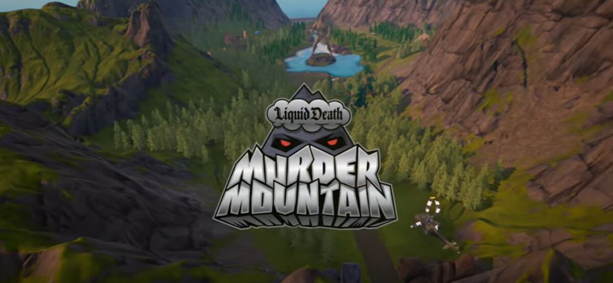 Image from Liquid Death Fortnite collaboration trailer. Canned sparkling water brand Liquid Death is teaming up with popular online game platform Fortnite, in its latest collaboration.