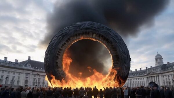 Burning tyre. Spoof agency Atmospheric has taken aim at the use of the term "carbon neutral", with a fake campaign announcement.