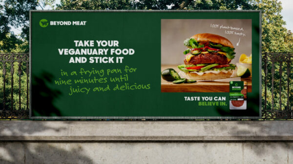 Beyond Meat billboard. Beyond Meat has shared a playful new billboard poking fun at misconceptions about Veganuary.