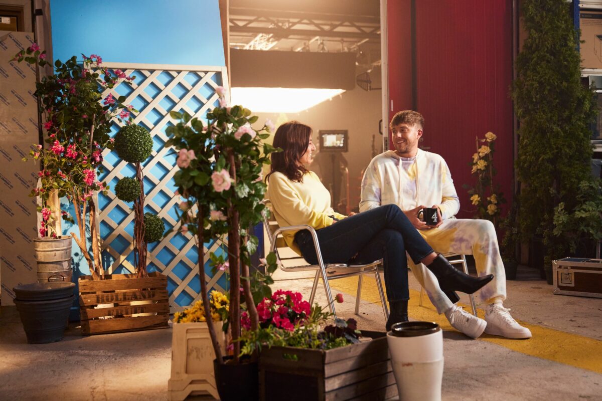 Davina McCall and Ronan Kemp discussing mental health. Benenden Health and Channel 4 have renewed their partnership, with a series of star-studded campaigns raising awareness of issues from gut health to mental health and physical health.