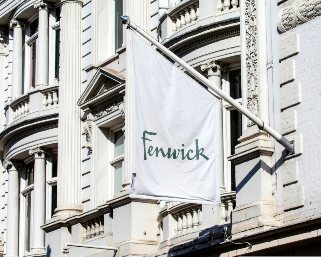 Fenwick store, London. Fenwick has shared its first campaign of the new year, entitled 'Bright New View' across womenswear, menswear and beauty.