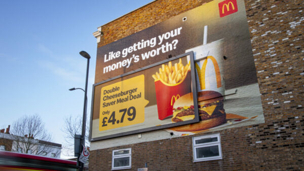As we head into a general election, Marketing Beat explores why it's not just overtly political billboards that shape our social values, and examines why their presence holds such power. McDonald's oversized billboard, formed when Leo Burnett and McDonalds joined forces to create an oversized billboard, which cheekily gets its money's worth by spreading on to a nearby wall. 