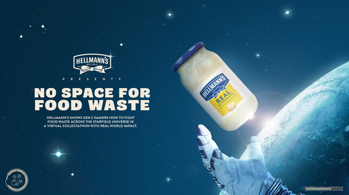 Image from Hellmans campaign. Hellmans has unveiled a new creator-led campaign entitled "No space for food waste".