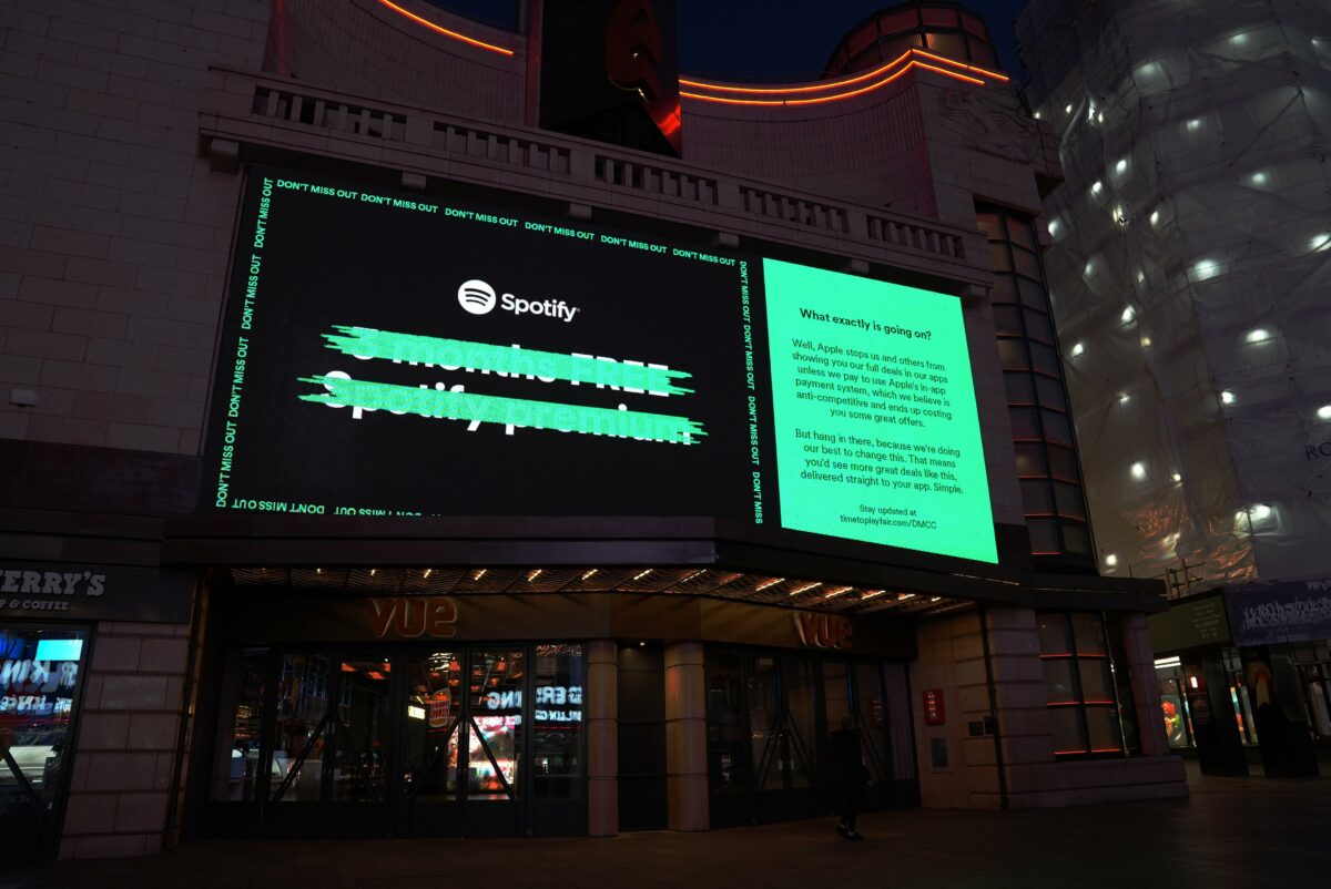 Spotify is calling out Apple with a bold new campaign that highlights the restrictions that the tech brand places on app developers.