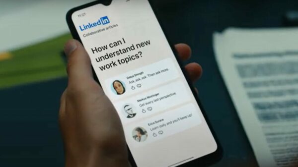 LinkedIn ad campaign, image shows someone searching for how to understand work topics on LinkedIn. LinkedIn is launching a new UK campaign aimed at Gen Z, in order to help young professionals grow their careers.