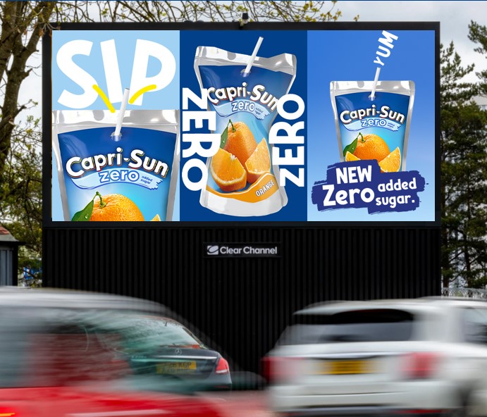 Billboard from Capri-Sun's latest campaign. Capri-Sun is aiming to spotlight fun and care free moments in its latest integrated marketing campaign, which has a reach of over 400 million.