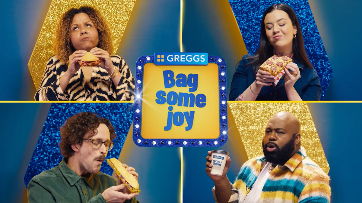 Greggs has reimagined its long-term slogan 'Bag some joy' as the title of a classic British Saturday night quiz show in its latest marketing assault on the senses.