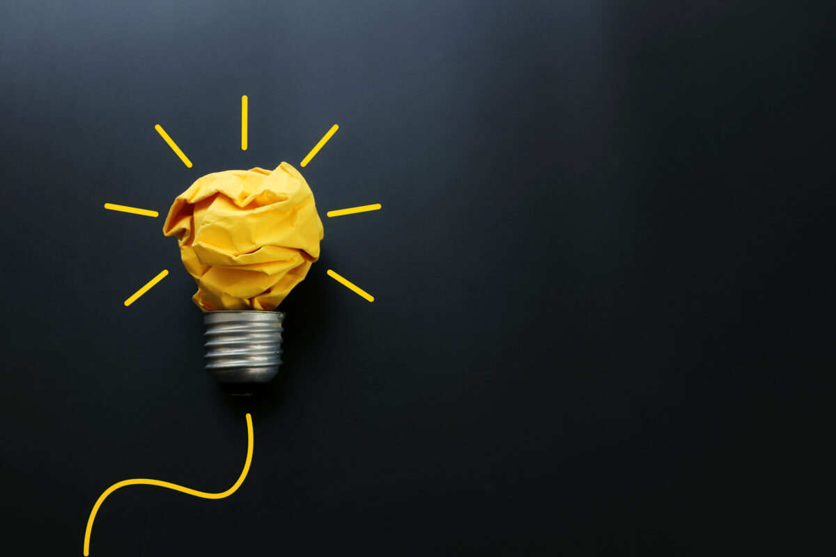 Conceptual image of yellow lightbulb to illustrate creativity and idea generation. Speaking about creativity on BBC Radio 4's The Media Show, BBH founder Sir John Hegarty, said creativity can be taught and emphasised its crucial role in business.
