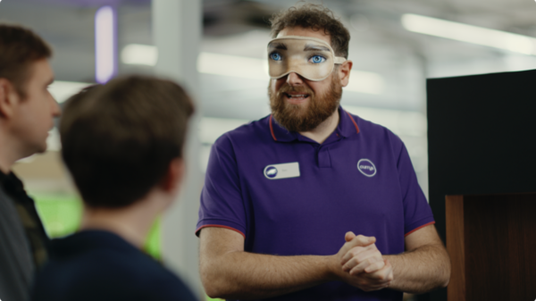Currys workers are donning creepy sets of eye masks in a bit to avoid getting distracted by the football this summer ahead of the Euro 2024 finals.