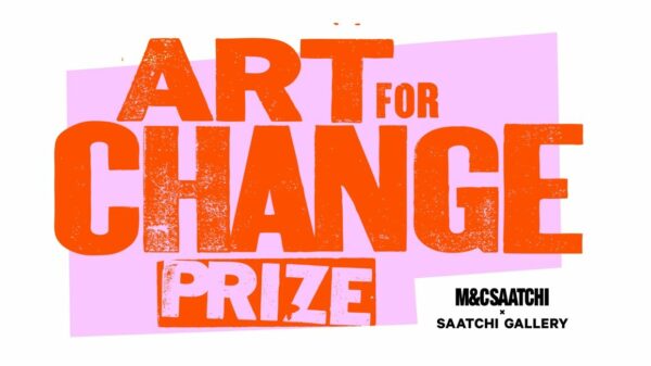 Art for Change prize logo in bold pink and red with M&C saatchi logo on the side. M&C Saatchi and the iconic Saatchi Gallery have opened entries for the third edition of their Art for Change Prize, which has a total prize fund of £20,000.