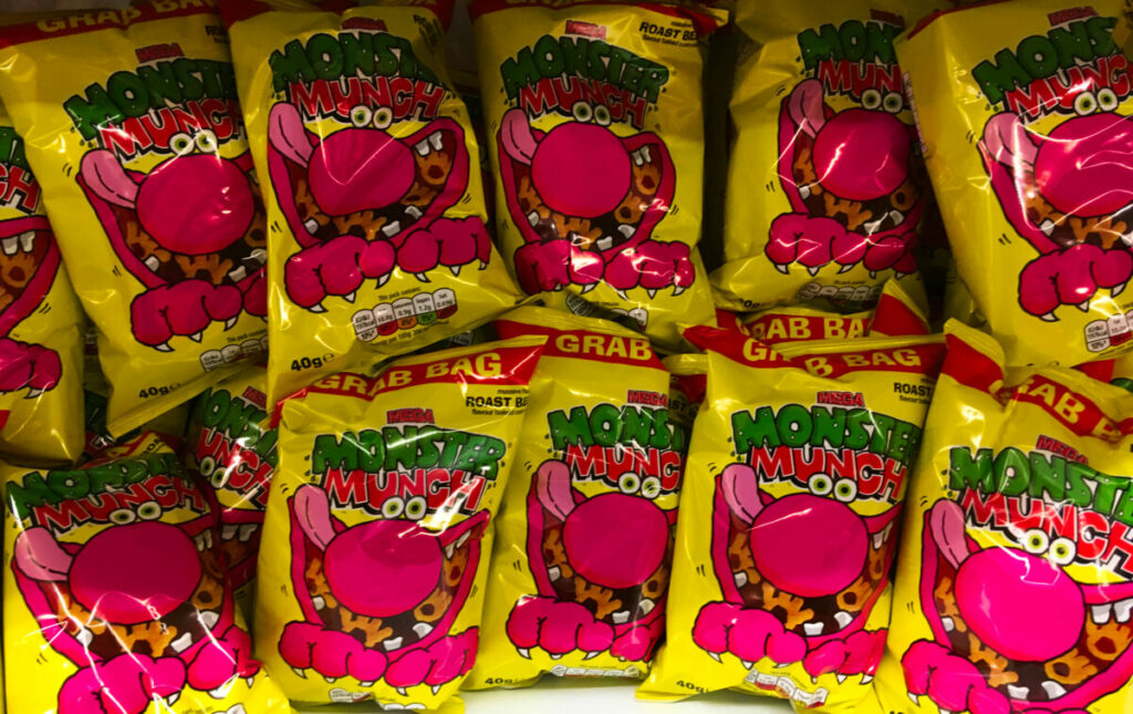 Bright yellow packets of Monster Munch with a cartoon character greedily gobbling up crisps. Food companies are capitalising on techniques like bright packaging to entice children to consume unhealthy foods, according to Jamie Oliver fronted campaign group Bite Back.