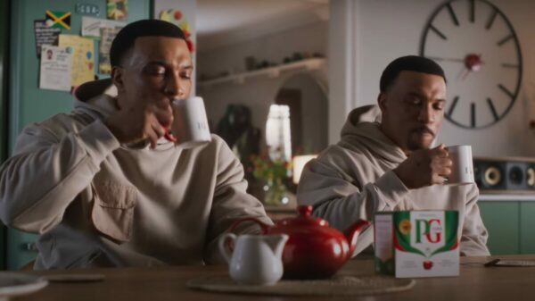 Ashley Walters sat next to another Ashley Walters sipping a good old cuppa PG Tips. PG tips is starring Top Boy actor Ashley Walters in a bid to revamp its brand positioning, and seek out more modern audiences.