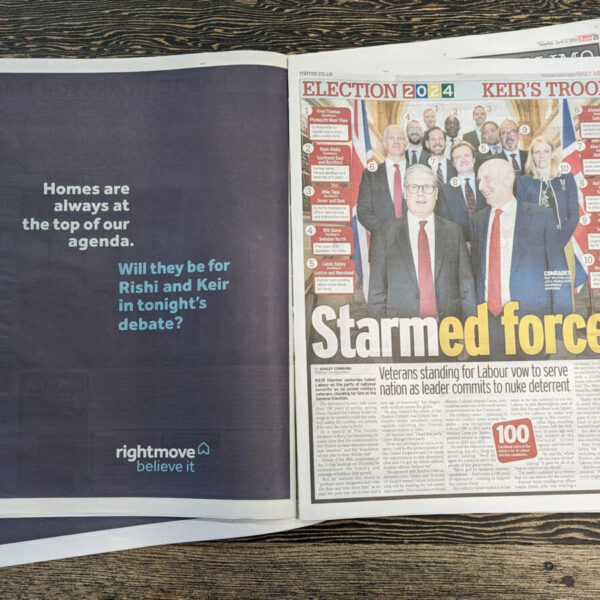 Rightmove has published an advertising message to the leading political parties asking them to make housing a key focus of their campaigning.