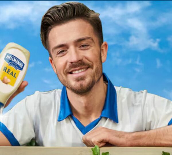 Jack Grealish in a Hellmann's campaign image, holding Hellmann's mayonnaise. Hellmann's faces some tough decisions after Jack Grealish, a central figure in its Euros 2024 marketing drive, has been left out of Gareth Southgate's England squad.
