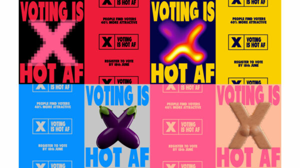 A wall with posters such as Voting is hot AF, and equally arousing symbols like aubergines. Saatchi & Saatchi has unveiled an arousing new creative work entitled 'Voting Is Hot AF', in an effort to get young people to the polling station on 4 July.