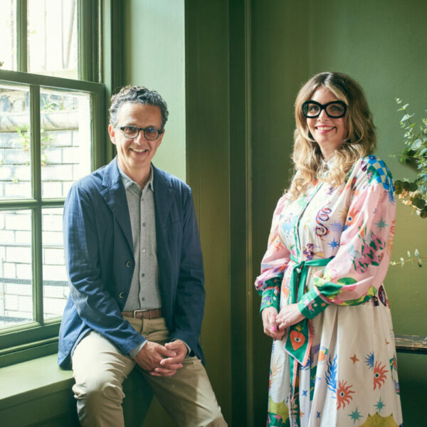 Caroline Parkes and David Abrahams. Caroline Parkes is wearing a flowery dress while David Abrahams is wearing a set of plain clothes and new suit jacket. Wonderhood is setting up a new team centred on customer experience and relationship management, under the leadership of Caroline Parkes.