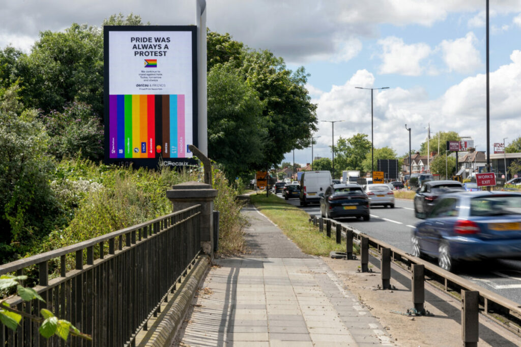 Dentsu reminds people that 'Pride was always a protest' as part of a collaboration with major brands including Co-op and Mastercard and Wickes.