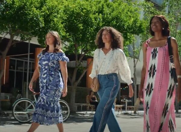 Three women strut in Matalan outfits. Matalan is the newest sponsor of This Morning Fashion on ITV, with a new deal set to take place from 2 July.