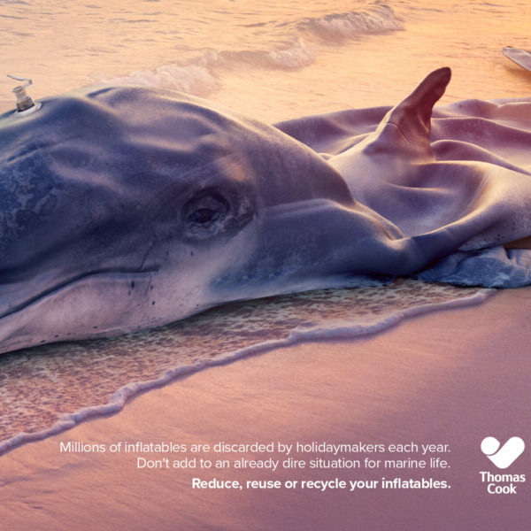 Thomas Cook and Marine Conservation Society show deflated and marooned animals to highlight the effect of inflatables being left behind.