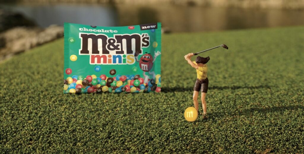 M&M's Minis is launching into the French and UK markets by playing with perspective in a T&Pm campaign showing the brand is 'big on fun'