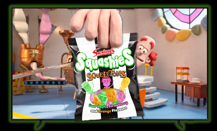 Swizzels has partnered with Beetlejuice Beetlejuice for a Halloween-themed campaign to celebrate its new Squashies Squeletons sweets.