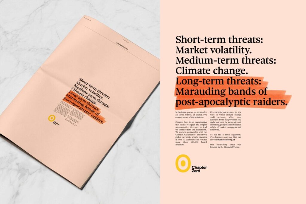 Membership organisation Chapter Zero has launched an awareness campaign with Mother, seeking to alter the narrative on net zero for business. 