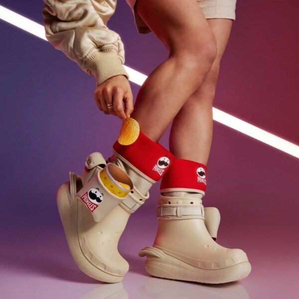 From Crocs x Pringles to Del Monte x Urban Outfitters, food brands are having a fashion moment. We find out why collabs are so hot right now.