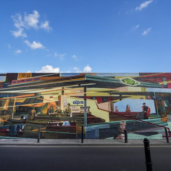 Alpro has enlisted the services of artist Itaewon to design a mural on Hanbury Street in Spitalfields to promote its range of coffee products.