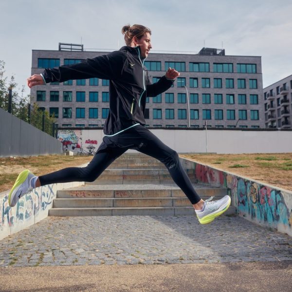 A man leaps as he runs. HOKA celebrates the joy of the runner's high with novice and intermediate athletes in mind, in a new social-first content series created by Ogilvy UK.