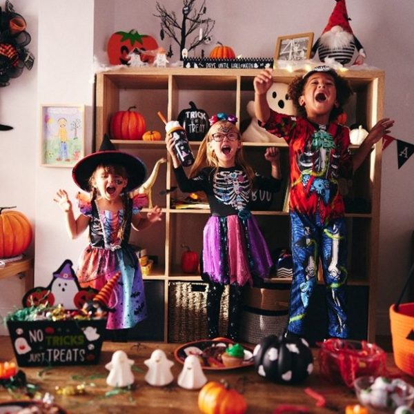 A family kitted out in Matalan Halloween goods. The 10-second spot for Matalan is voiced over by Diane Morgan (of Motherland and Philomena Cunk) and spotlights the retailer's Halloween stock.