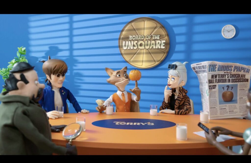 Terry's has launched its new chocolate milk balls in a new spot which stars its classic 'Board of the Unsquare' characters.