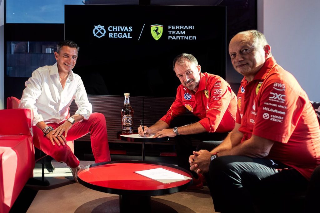 Chivas Regal has been named the Official Team Partner of the Scuderia Ferrari HP Formula 1 team just days before the Las Vegas Grand Prix