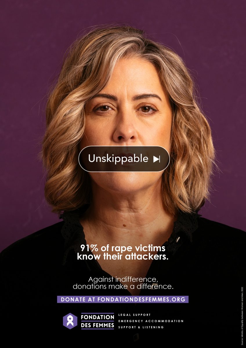French Women’s rights group La Fondation des Femmes empathises the ”urgency of protecting women,” in a new campaign from the Australie-Australiega Group.