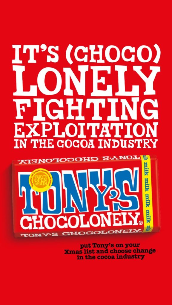 Tony's Chocolonely has launched a social mission campaign against exploitation in the cocoa industry, playing on a common misspelling of its name. 
