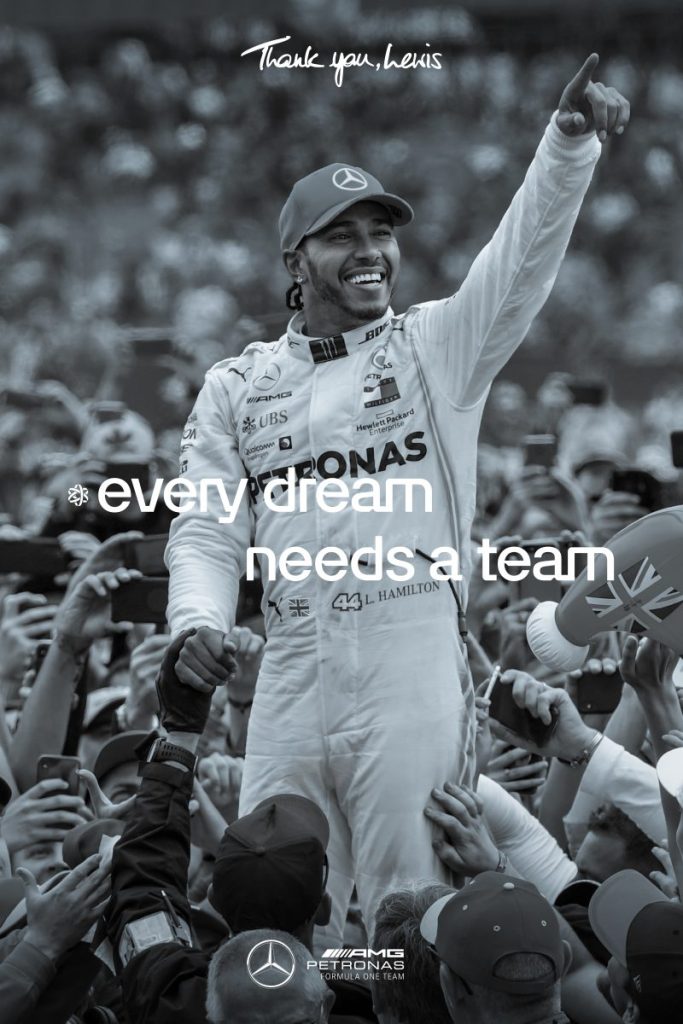 Mercedes F1 team honours Lewis Hamilton in global campaign