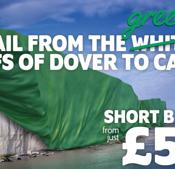 Transport firm Irish Ferries is turning the White Cliffs of Dover green for a new integrated campaign promoting its popular Dover to Calais route