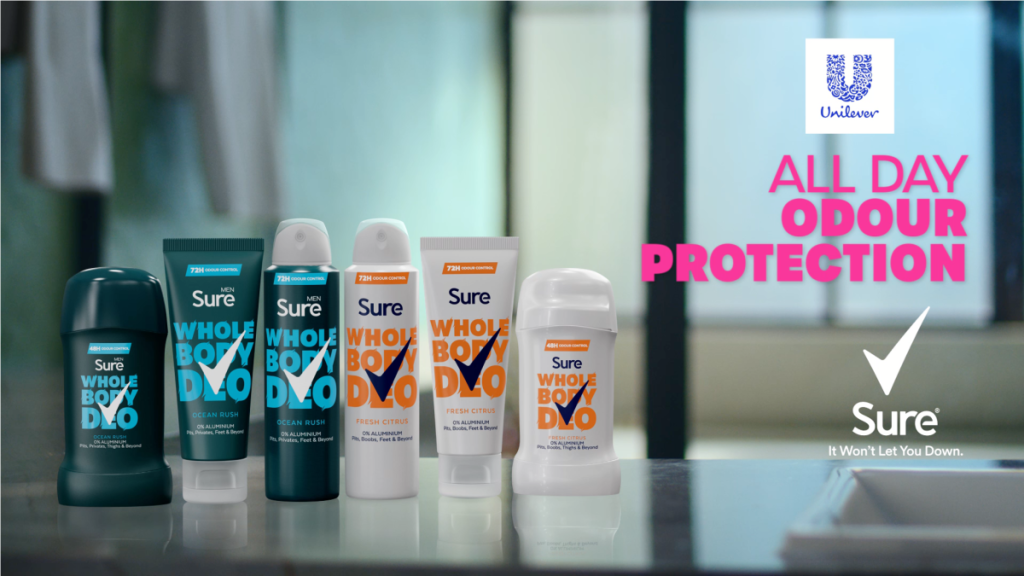 British multinational consumer packaged goods firm Unilever has unveiled a new £12.5m campaign for its Sure Whole Body Deodrant range, challenging the assumption that most body odour comes from people’s armpits.