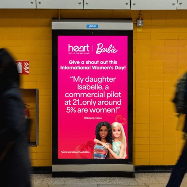 Mattel’s Barbie has partnered with commercial radio station, Heart, to celebrate the “power of women supporting women”.