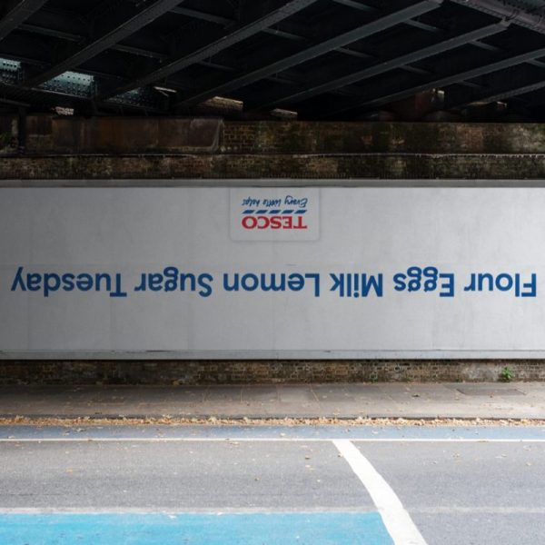 Tesco is celebrating Pancake Day (or Shrove Tuesday to use it official name) with an innovative upside-down out-of-home activation.
