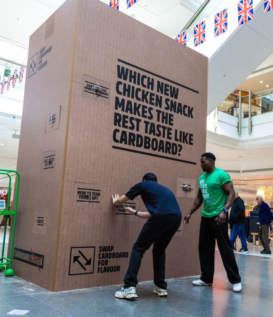 Snack brand Peperami has unveiled a cardboard installation at The Glades shopping centre in Bromley, London, to celebrate the release of its new Chicken Tikka Skewers.