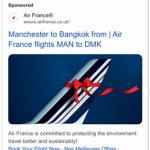 The ASA ruled this ad was misleading as Air France did not provide any evidence about how they were protecting the environment or making aviation sustainable.