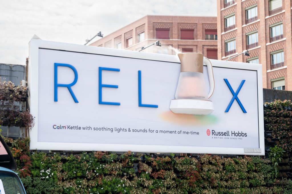 Russell Hobbs has unveiled its first-ever special-build out-of-home installation to promote its latest product, the 'Calm Kettle'.