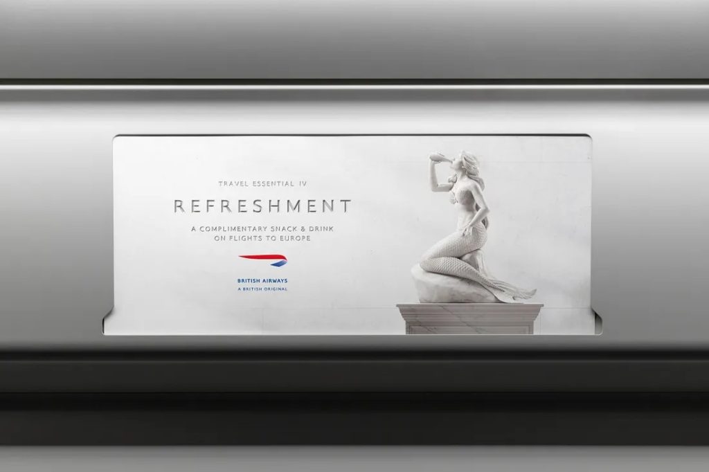 British Airways has unveiled a new campaign that reimagines classical style statues for the modern-day traveler. Devised by Uncommon Creative Studio, the creative, titled ‘Statues’ shows off the brand’s travel perks. A continuation of its ‘A British original’ brand platform, the marketing drive features seven statues with modern travel commodities such as lion shown with a suitcase, a gargoyle with a mobile phone and a Mermaid drinking. Subscribe to Marketing Beat for free Sign up here to get the latest agency-related news sent straight to your inbox each morning Each statue represents a European destination served by the airline and were hand sketched. Chief creative officer, Scott Dungate said: “To show British Airways’ travel essentials, we chose to carve them in stone, to reflect its commitment to providing the best service on short-haul flights across Europe. “The statues took inspiration from classic European sculptures, but reimagined to show the essential benefit – like the gargoyle hunched over texting on the free Wi-Fi. My personal favourite.”