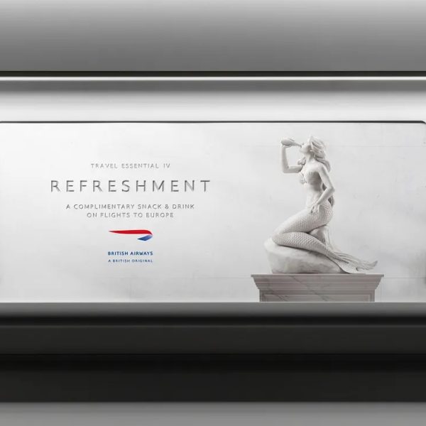 British Airways has unveiled a new campaign that reimagines classical style statues for the modern-day traveler. Devised by Uncommon Creative Studio, the creative, titled ‘Statues’ shows off the brand’s travel perks. A continuation of its ‘A British original’ brand platform, the marketing drive features seven statues with modern travel commodities such as lion shown with a suitcase, a gargoyle with a mobile phone and a Mermaid drinking. Subscribe to Marketing Beat for free Sign up here to get the latest agency-related news sent straight to your inbox each morning Each statue represents a European destination served by the airline and were hand sketched. Chief creative officer, Scott Dungate said: “To show British Airways’ travel essentials, we chose to carve them in stone, to reflect its commitment to providing the best service on short-haul flights across Europe. “The statues took inspiration from classic European sculptures, but reimagined to show the essential benefit – like the gargoyle hunched over texting on the free Wi-Fi. My personal favourite.”