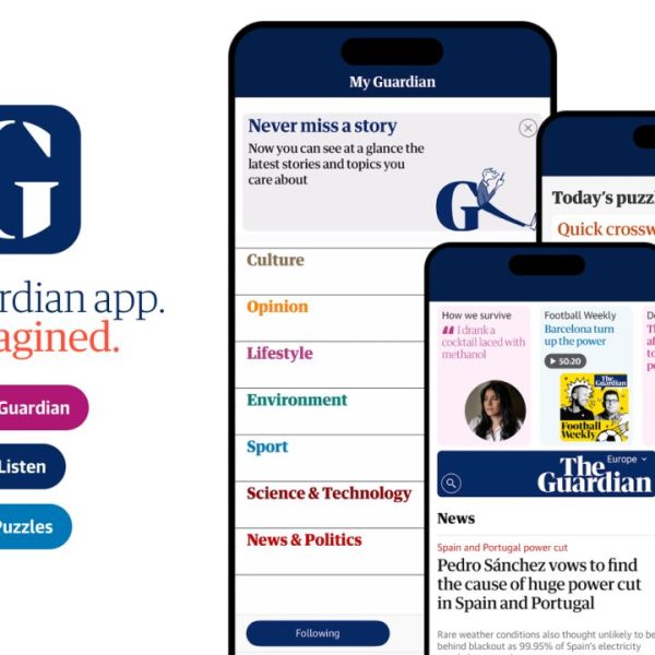 The Guardian relaunched its mobile app and introduced a new homepage in May 2025