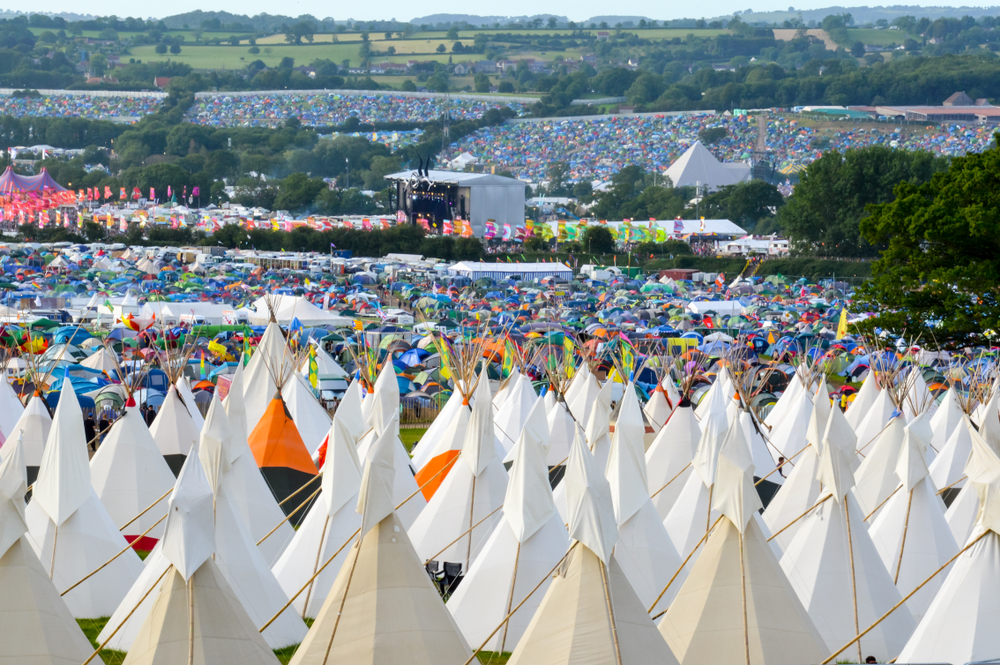 A scene from Glastonbury Festival.