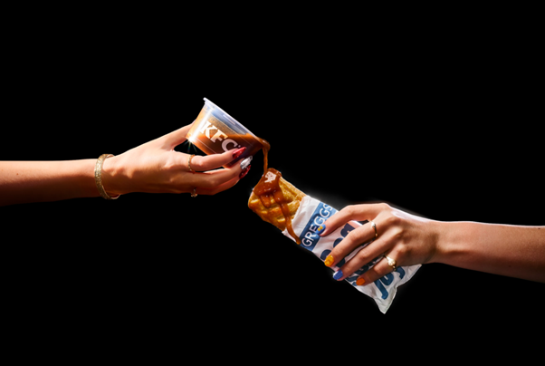 KFC has partnered with British bakery chain Greggs to unite the nation’s favourite food combo flaky Greggs Sausage Rolls drenched in KFC gravy.